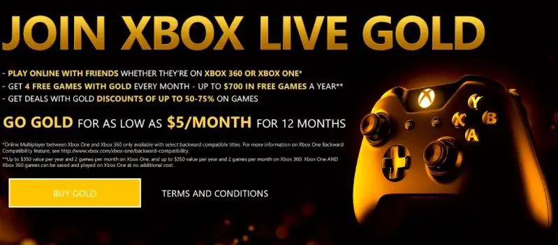 Ne vous inquiétez pas pour vous inscrire sur Xbox Live Gold