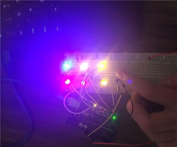 Hoe om 'n kleurvolle LED Arduino -dobbelsteen te bou: 8 stappe