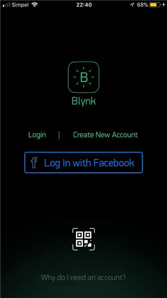 Blynk колдонмосун түзүү