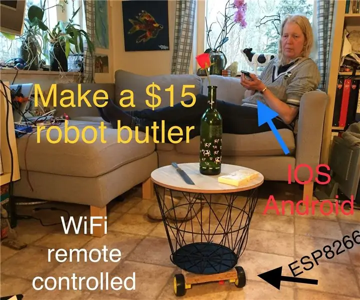 Izveidojiet 15 ASV dolāru tālvadības pults ESP8266 robotu sulaini / automašīnu / tvertni iOS un Android ierīcēm: 4 soļi