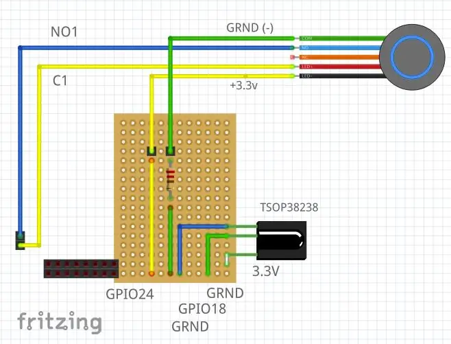 Raspberry Pi: Izgradite Kodi / OSMC šešir s IC prijemnikom i gumbom za resetiranje