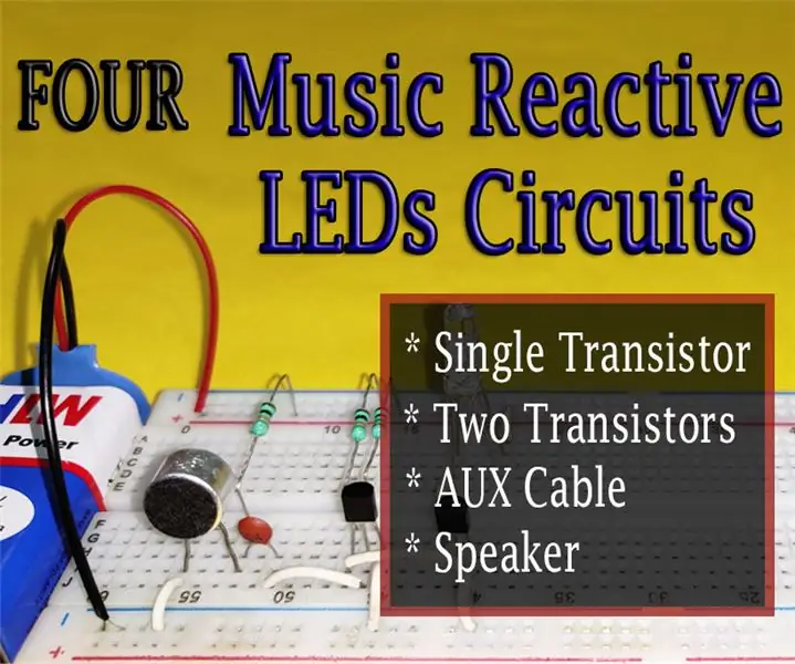 4 circuitos de LEDs reativos a música -- Cabo / alto-falante MIC / AUX: 3 etapas