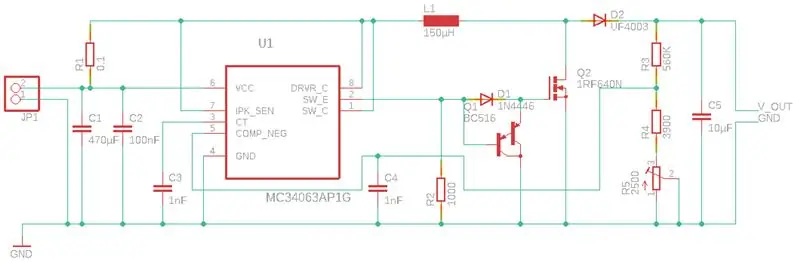 12V tot 170V DC stap-omskakelaar