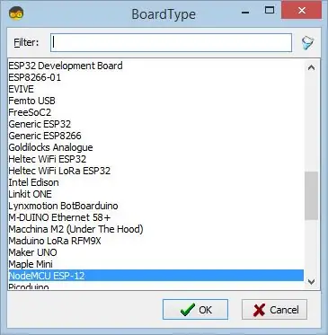 Démarrez Visuino et sélectionnez le NodeMCU ESP-12