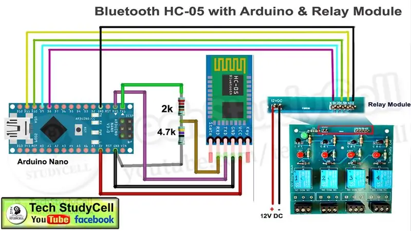 Circuit de releu de control Bluetooth