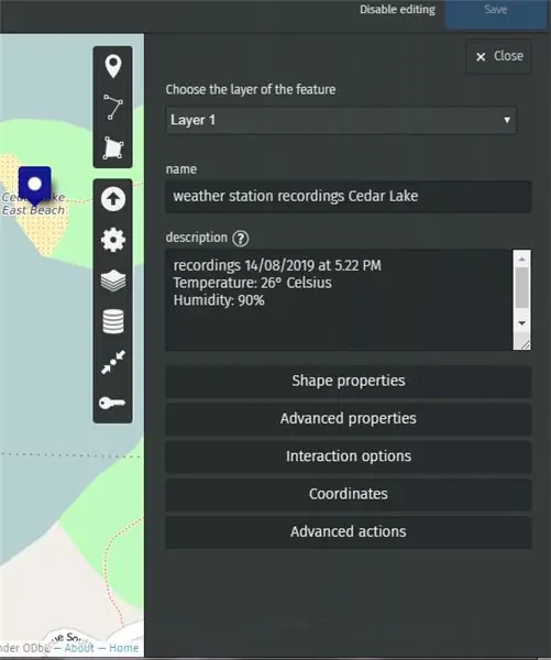 De door het station geregistreerde waarden plotten op UMap