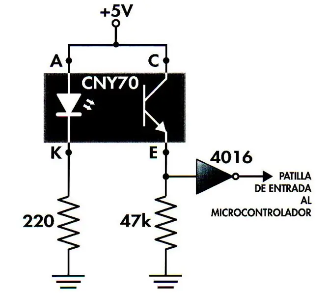 Soldeu cada sensor CNY 70 amb els cables de coure. (repeteix 4 vegades més)