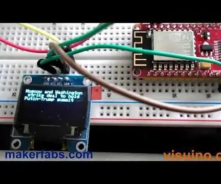 NODEMCU EN VISUINO WEERGEVEN LIVE NIEUWS VAN INTERNET: 8 stappen