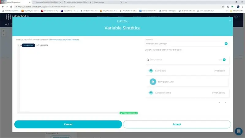 Configurazione e visualizzazione Ubidots