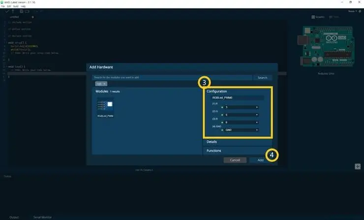 Pas 6: indicació i configuració del pin