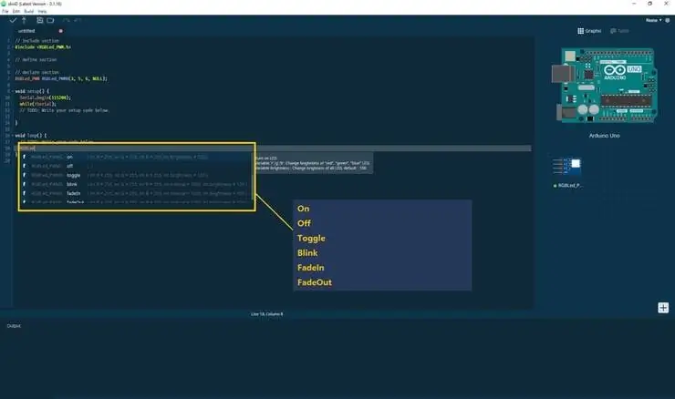 Étape 8: Code SkiiiD du module RGBLed