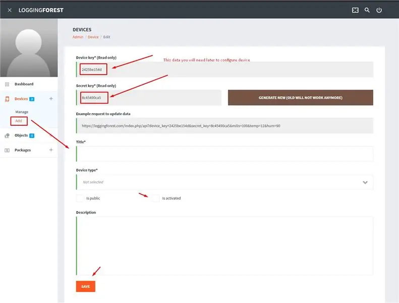 መሣሪያዎን ወደ LoggingPlatform ያክሉ