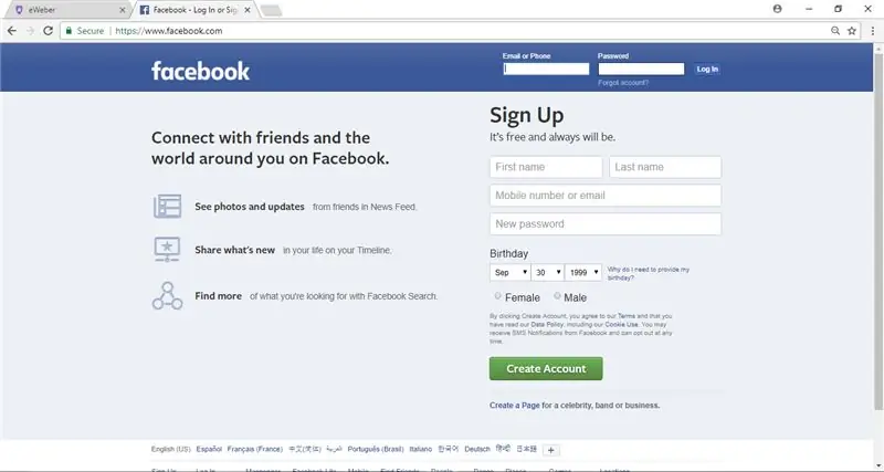 Cómo crear una cuenta de Facebook en una computadora