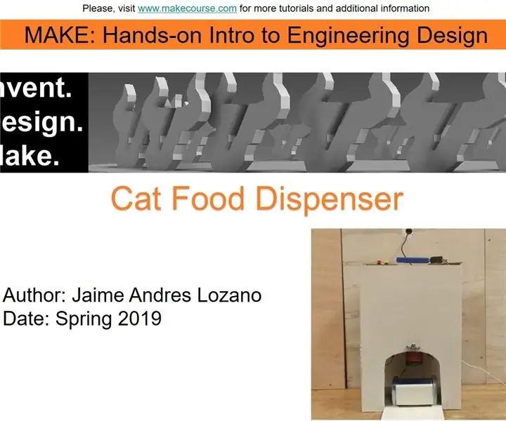 โครงการ Arduino: เครื่องจ่ายอาหารแมว: 6 ขั้นตอน
