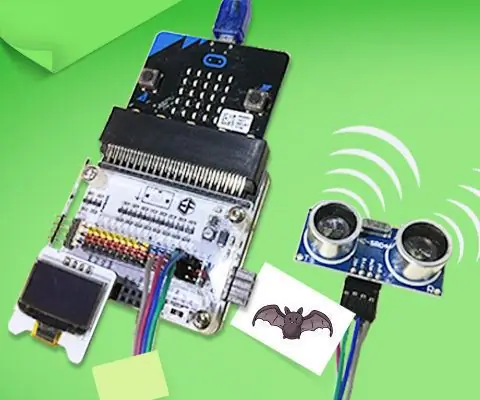 Izveidojiet ultraskaņas attāluma testeri ar Micro: bit: 6 soļi