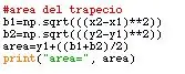 Calcular El Área Del Trapecio Dentro De La Función