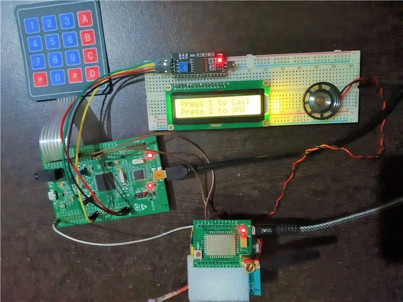 STM32F407 Discovery to'plami va GSM A6 modulidan foydalanadigan asosiy mobil telefon