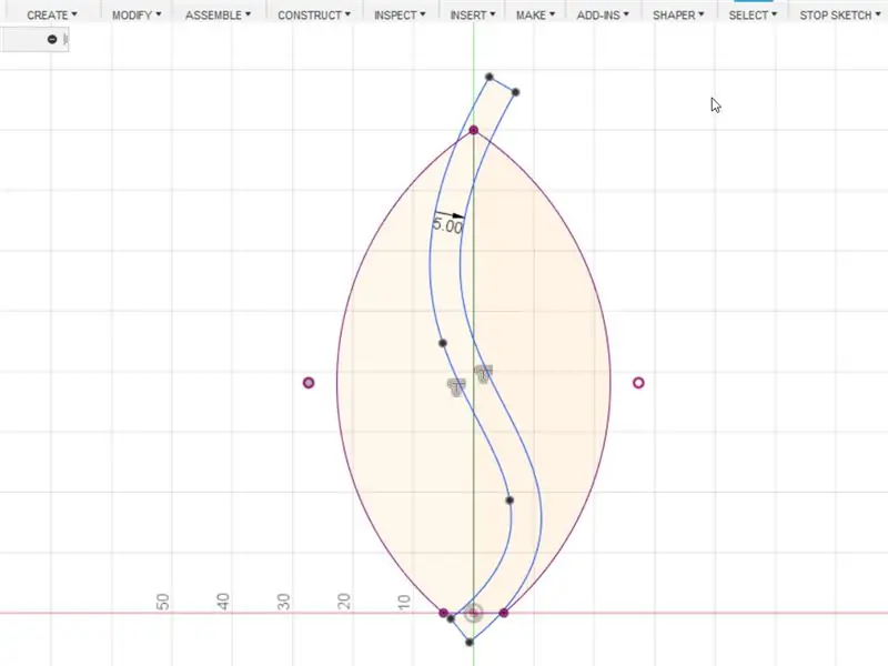 Hartoni një kurbë Spline