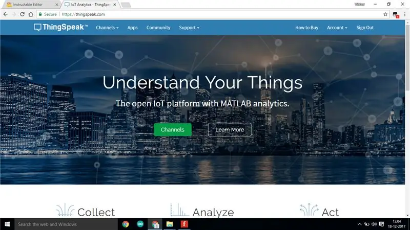 Thingspeak.com पर खाता बनाना