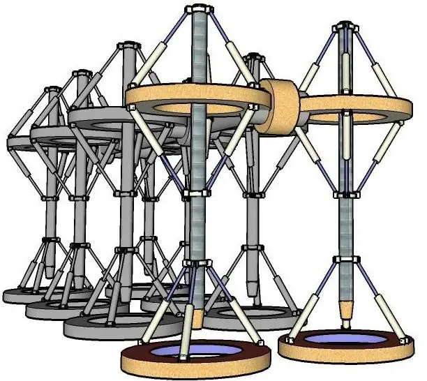 ¿Un robot de tensegridad de un par reflejado de tetraedros?