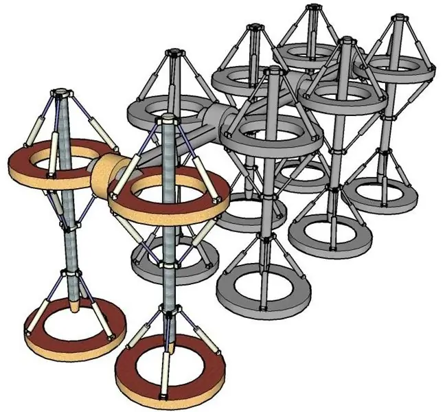 Robot Tensegrity iz reflektiranega para tetraedra?