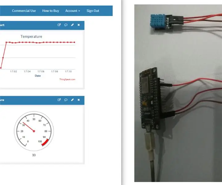 Nodemcu يرسل بيانات درجة الحرارة والرطوبة إلى الأشياء: 7 خطوات