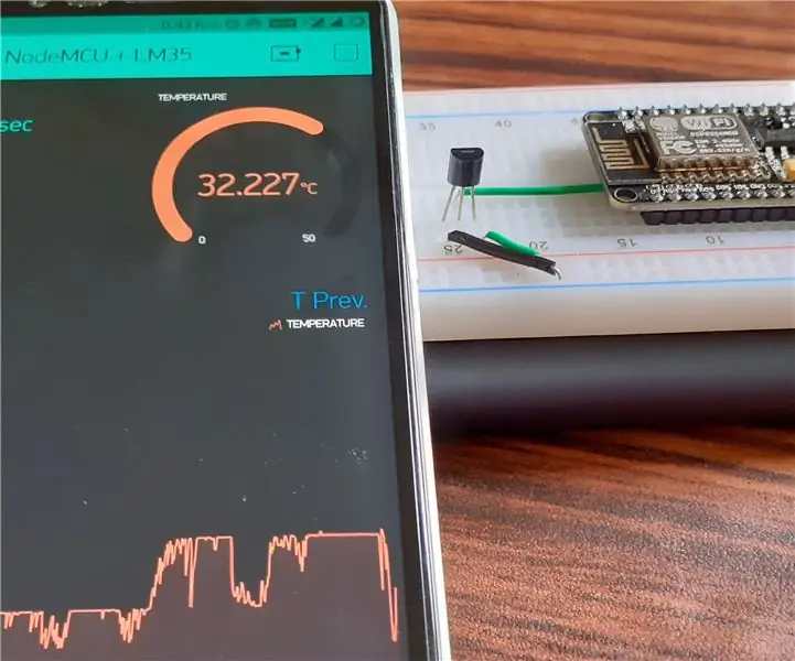 ESP8266 NodeMCU + LM35 + Blynk (Μετεωρολογικός σταθμός IOT/ Digitalηφιακός αισθητήρας θερμοκρασίας): 4 βήματα