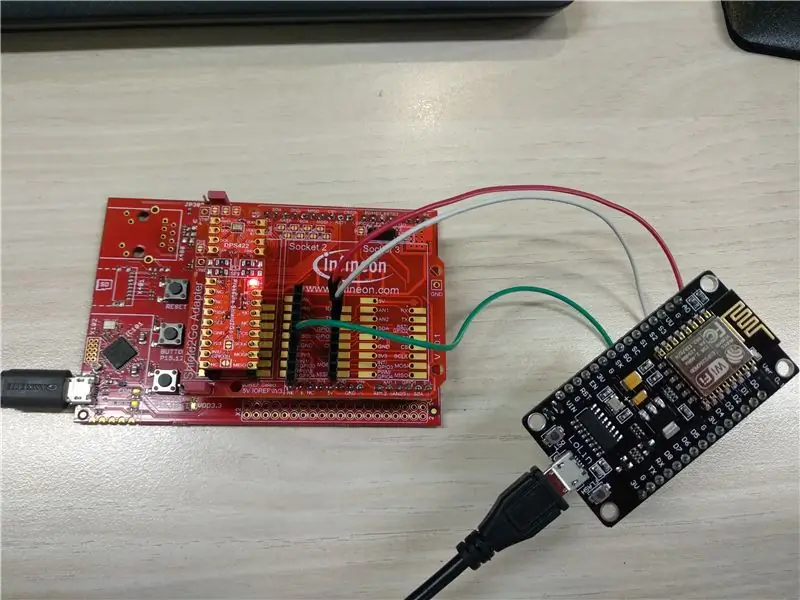 Infineon DPS422 anduri liidestamine Infineon XMC4700 -ga ja andmete saatmine NodeMCU -sse