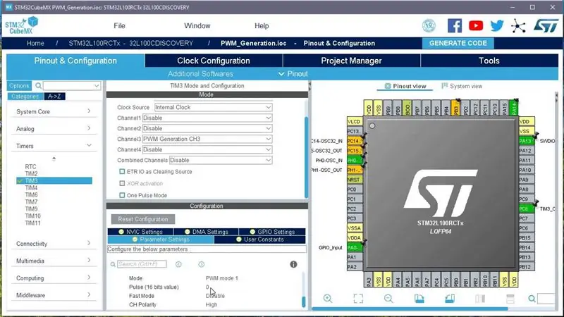 Atoliczny TrueSTUDIO-STM32L100 PWM samouczek