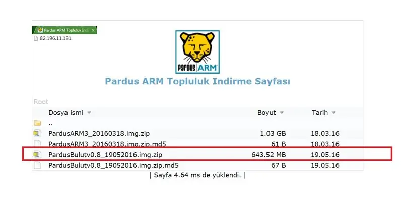 Atsisiųskite „PardusARM Cloud“