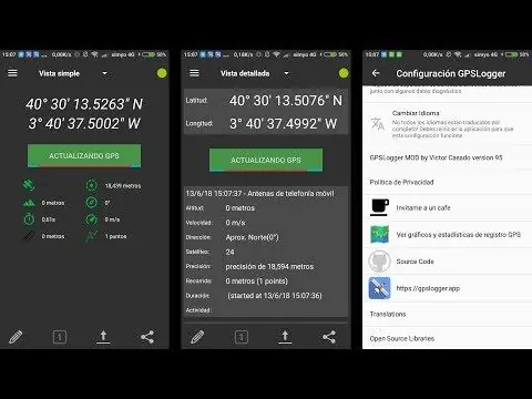 Android GPSLogger MOD: 3 ደረጃዎች