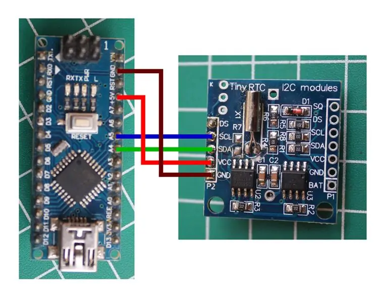 Csatlakoztassa a DS1307 -et az Arduino -hoz