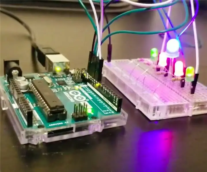 Arduino Uno vairāku LED projekts: 8 soļi