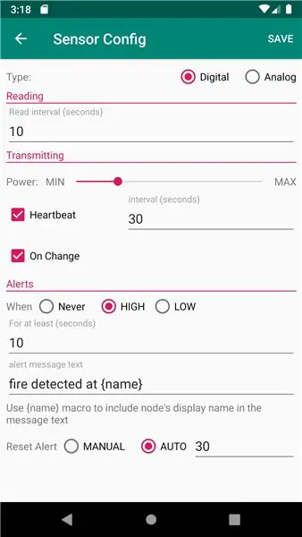 Konfigurasikan Sensor di Aplikasi