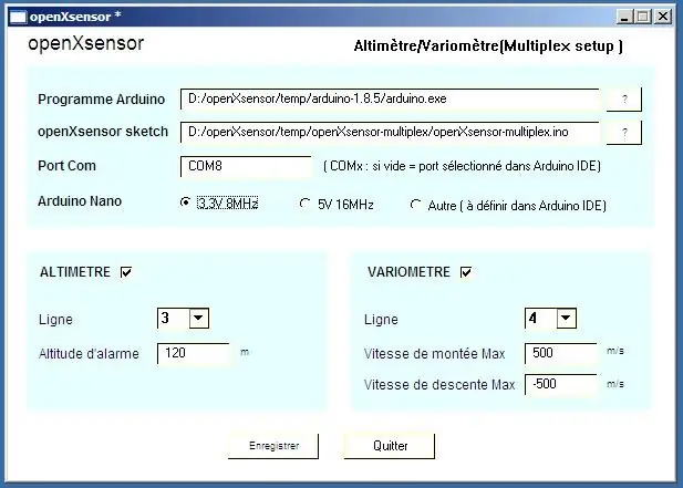 OXsC-ACW: Personalizzazione della GUI per OpenXsensor per Multiplex Altimetro/Variometro