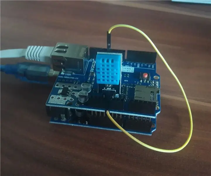 Arduino Ethernet DHT11 Lämpötilan ja kosteuden kirjaaminen, mobiilitilastot: 4 vaihetta