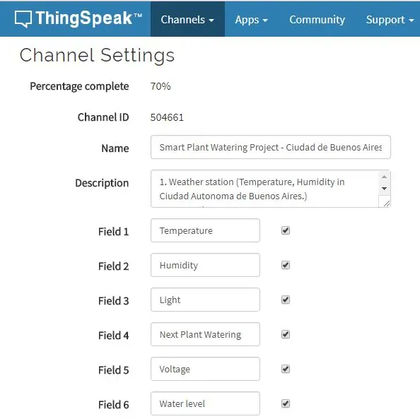 Sluit het aan en begin informatie te krijgen via ThingSpeaks.com