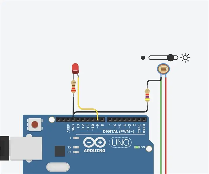 Cảm biến ánh sáng (Điện trở quang) Với Arduino trong Tinkercad: 5 bước (có hình ảnh)