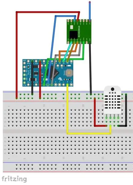 חיישן טמפרטורה ולחות של LORA