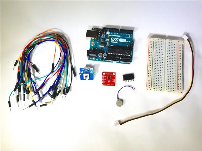 Components necessaris per a la configuració del motor de botó a vibració