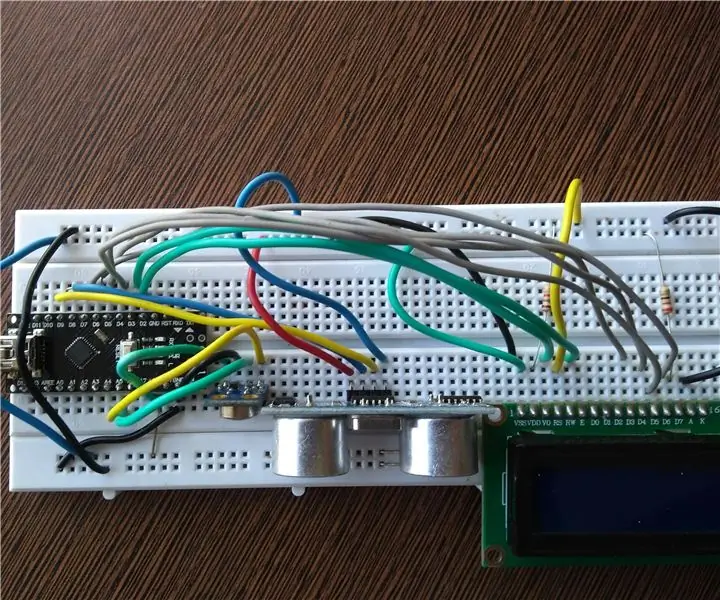 अल्ट्रासोनिक सेंसर और संपर्क रहित तापमान सेंसर के साथ Arduino इंटरफेसिंग: 8 कदम