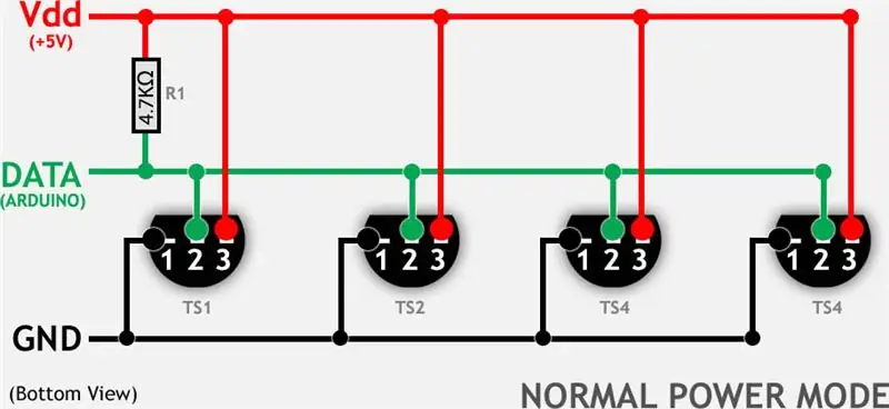 OneWire - Diagram dan Sensor DS18B20