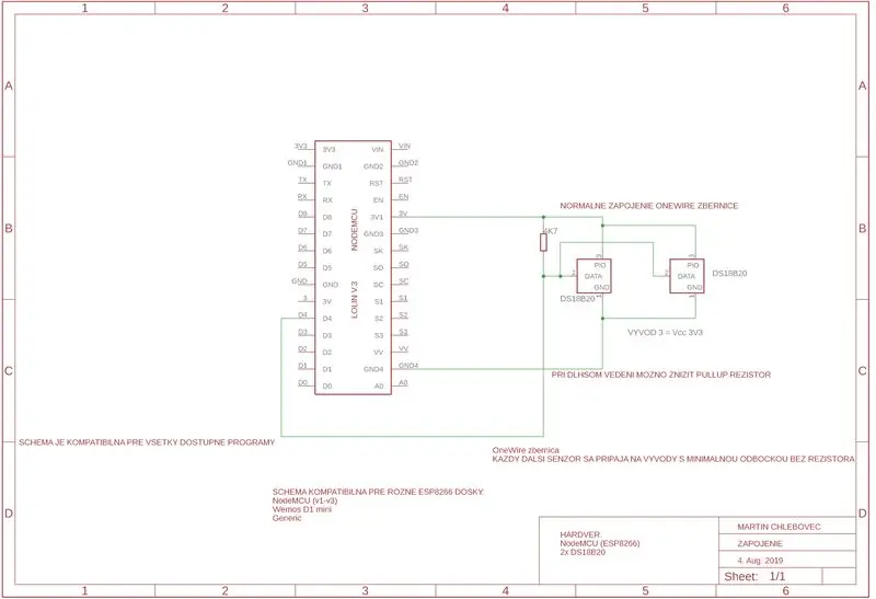 সবার জন্য Schematics (AP/STA মোড) ESP8266 থার্মোমিটার