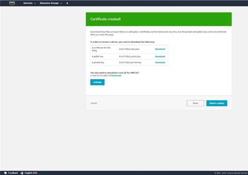 Configuration de base AWS IOT