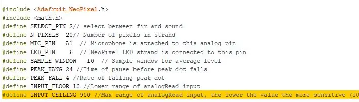 Schuif code in de Arduino