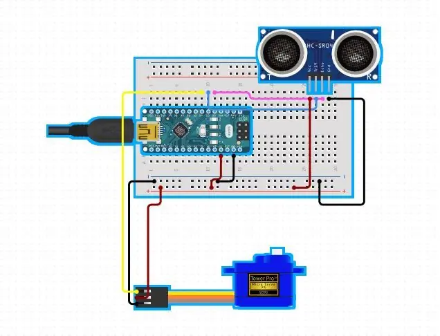 Anslut Arduino till sensor och servo