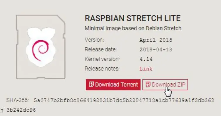 Raspbian Stretch Lite -ийг шинэ SD карт дээр шарна уу