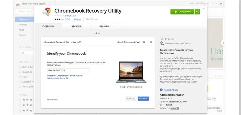 Zuerst müssen Sie ein Wiederherstellungsabbild Ihres Chromebooks erstellen, um alles zu tun, um Ihr Chromium-Betriebssystem zu löschen