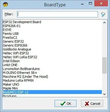 Pib Visuino, thiab Xaiv NodeMCU ESP-12