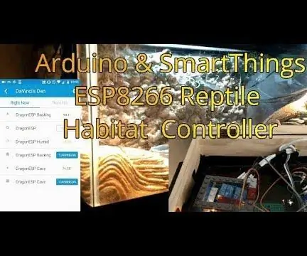 ESP8266/Arduino SmartThings kontroler staništa sa bradatim zmajem/monitor: 4 koraka